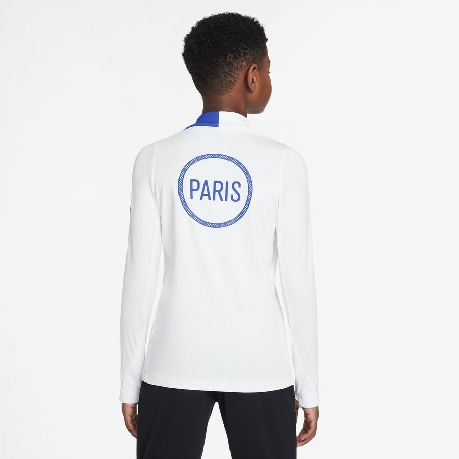 Paris Saint Germain Training Shirt Dri-FIT Strike Drill 3rd - White/Hyper Royal/Global Red Kids-SoccerKits Hub | Buy Soccer Jerseys Online